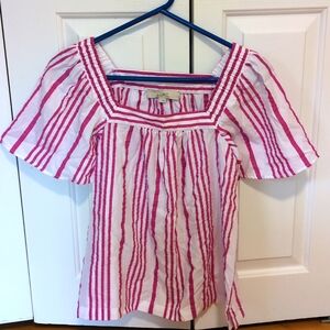 Loft striped square neck top